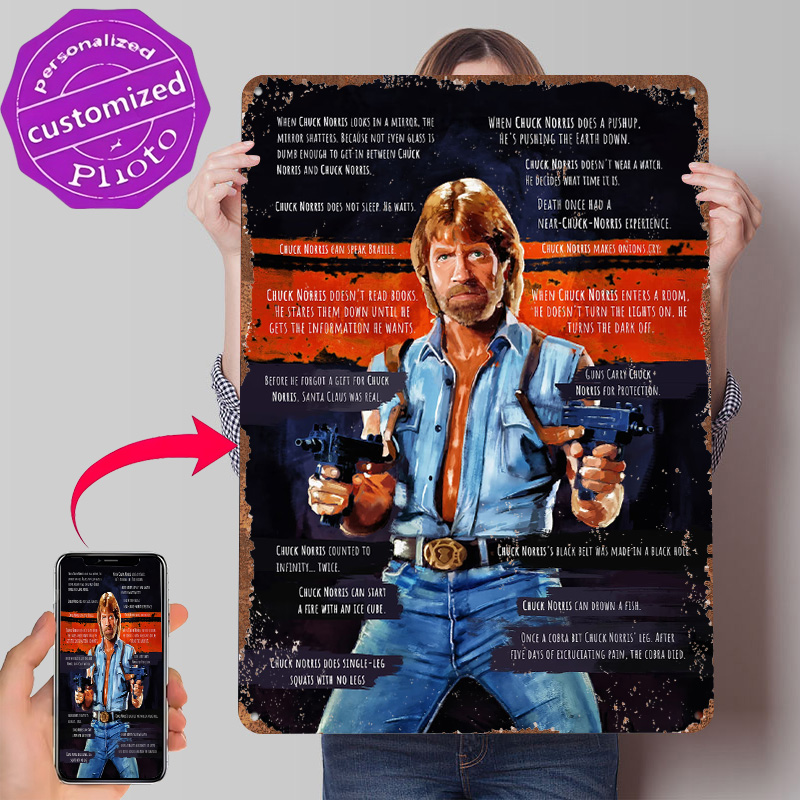 Retro Gaming Meme - Chuck Norris Memes Metal Poster Customized