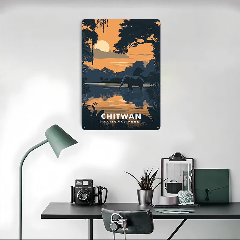 Chitwan National Park Metal Po - đánh giá và giá Retro Poster Gaming